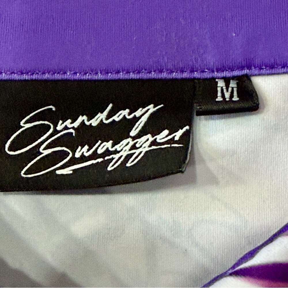 Sunday Swagger Kokomo Women M Polo Shirt Golf Performance‎ Purple Pink Hawaii - Picture 3 of 9